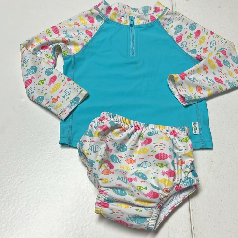 Green Sprouts Swim Sun Shirt and Swim Diaper Size 24M